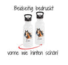 Personalisierte Trinkflasche Kinder Pferd -  Edelstahl Trinkflasche mit Name - Strohhalm Geschenk Einschulung Geburtstag - CreativMade 