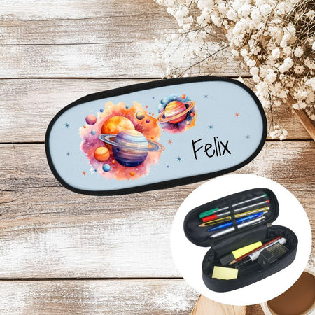 Federmäppchen Kinder mit Namen Planeten – personalisiertes Stifteetui/Stiftebox Schule Geschenk Einschulung - CreativMade