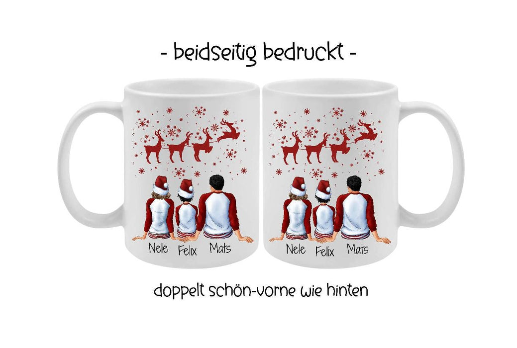 Tasse Personalisierte Weihnachtstasse Familie & Freunde – Keramik mit Namen Weihnachtsgeschenk - CreativMade 