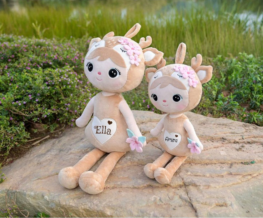 Personalisierbares Kuscheltier Reh Plüschtier – 50 cm Schmusetier mit Namen Geschenk für Babys & Kinder - CreativMade 