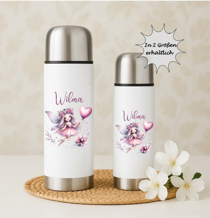 Personalisierte Thermoskanne Fee aus Edelstahl für Kinder mit Namen, für Schule &  Kindergarten - CreativMade 