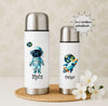 Thermoskanne personalisiert mit Namen Astronaut Rakete Edelstahl Isolierflasche Thermoflasche Geschenkidee - CreativMade 