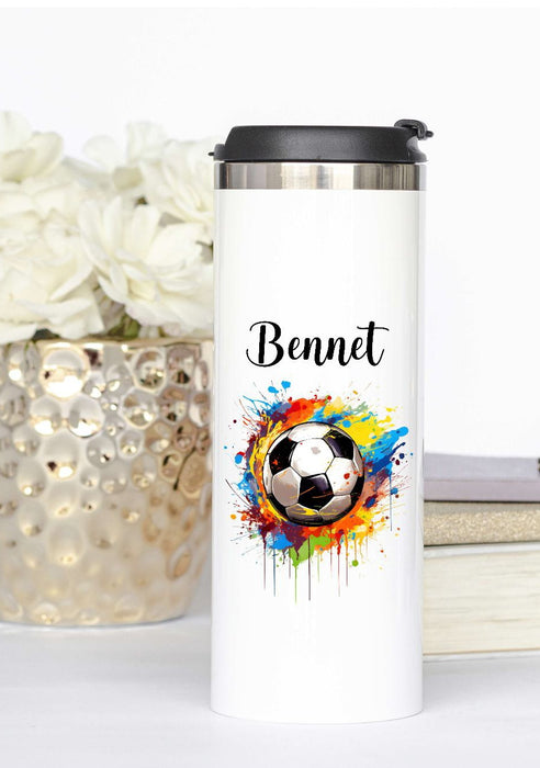 Thermobecher personlisiert mit Namen Fußball Junge to go Becher Trinkb– CreativMade