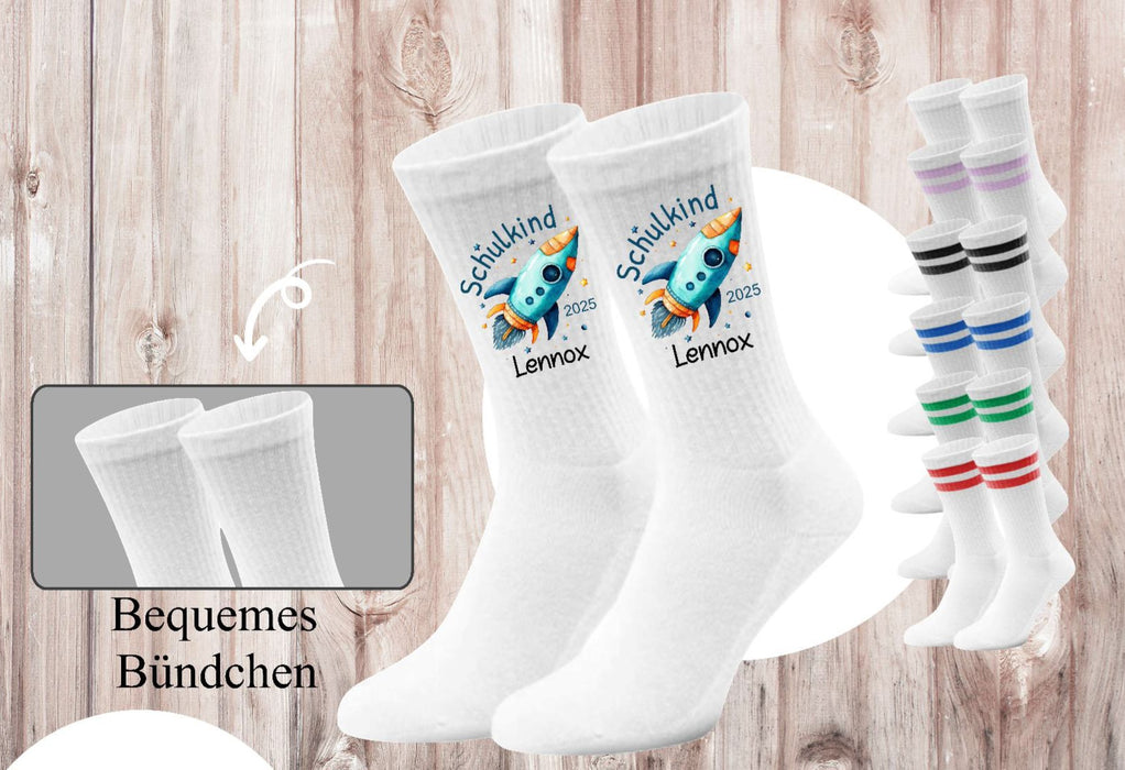 Kindersocken Einschulung Traktor – 100 % Baumwolle Größe 27–36 Unisex - CreativMade