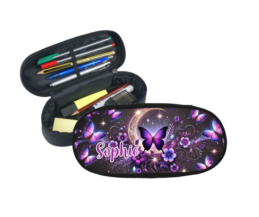 Personalisiertes Federmäppchen Schmetterling Stifte Etui mit Namen Stifte-Mäppchen Federmappe Federtasche Kinder & Erwachsene - CreativMade