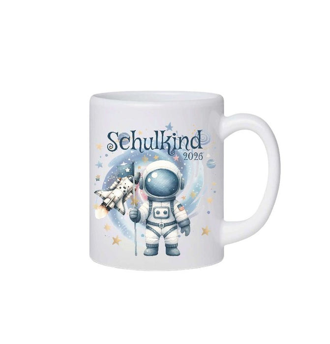 Schulkind Tasse personalisiert Astronaut Jungen Einschulungstasse mit Namen Geschenk Einschulung Erstklässler - CreativMade 