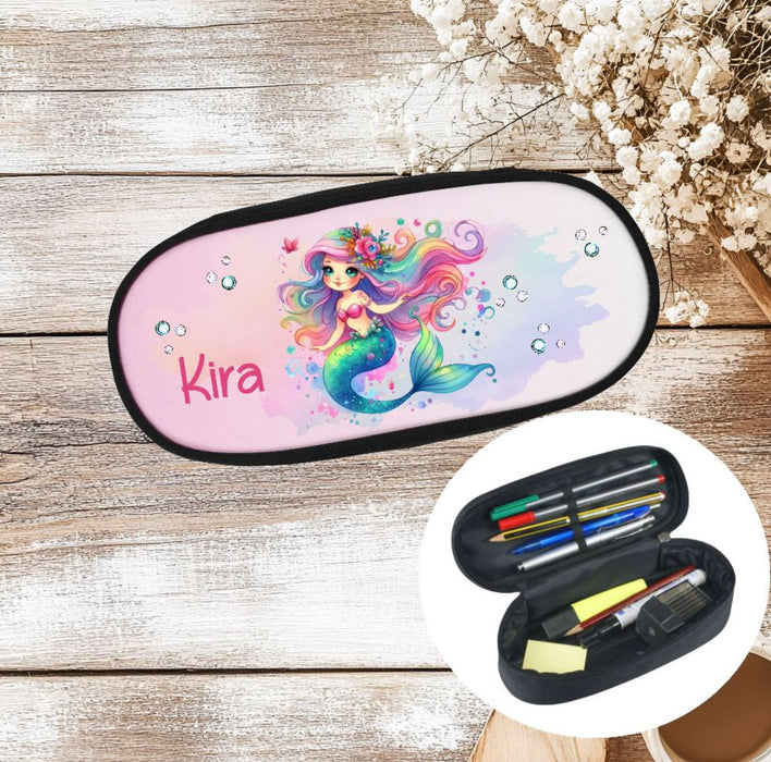 Federmäppchen Kinder mit Namen Meerjungfrau – personalisiertes Stifteetui/Stiftebox Schule Geschenk Einschulung - CreativMade