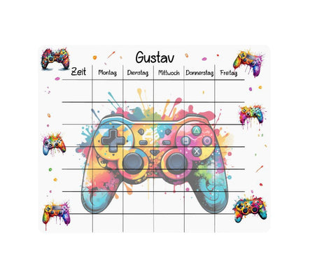 Personalisierter Stundenplan mit Name Controller Jungen abwischbar Einschulung - CreativMade