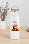 Personalisierte Kinder Trinkflasche mit Namen Eichhörnchen – Edelstahl Thermosflasche auslaufsicher für Kindergarten & Schule - CreativMade