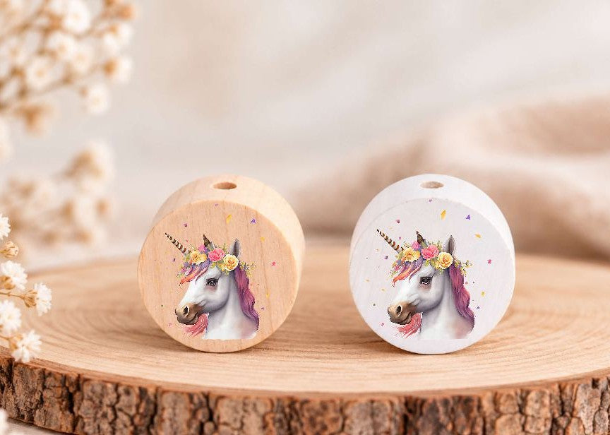 Milchzahndose Einhorn Holz mit Motivscheibe | DIY & Kreativbedarf 6 x 4cm Zahndose | CreativMade .