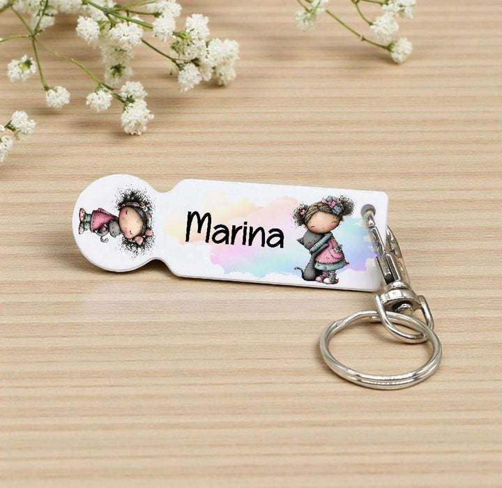 Einkaufswagenlöser personalisiert mit Namen Pfotenliebe Einkaufchip Wagenlöser Metall Schlüsselanhänger