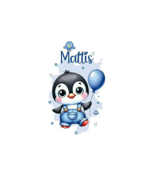 Personalisierte Kinder Trinkflasche mit Namen Pinguin – Edelstahl Thermosflasche auslaufsicher für Kindergarten & Schule - CreativMade