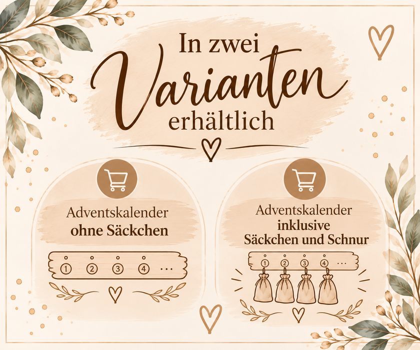 Personalisierter Adventskalender aus Holz mit Namen Pferd für Mädchen– zum Befüllen mit oder ohne Säckchen | CreativMade .