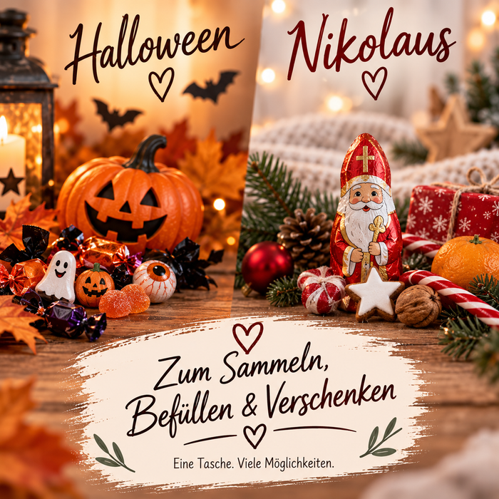 Halloween Beutel personalisiert mit Namen Kürbis Mädchen Süßigkeiten Tasche | CreativMade .