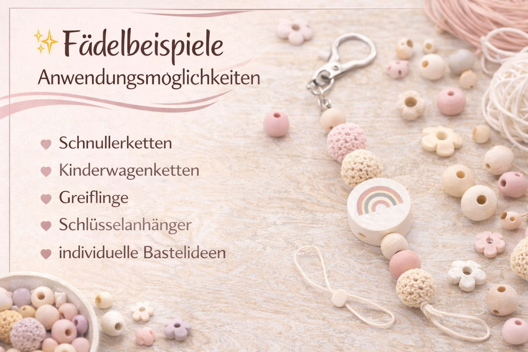 Motivperle & Motivscheibe aus Holz Regenbogen Einhorn– Bastelmaterial für Schnullerketten, Anhänger & kreative DIY-Ideen - CreativMade