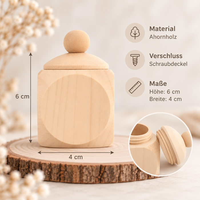 Milchzahndose Einhorn Holz mit Motivscheibe | DIY & Kreativbedarf 6 x 4cm Zahndose