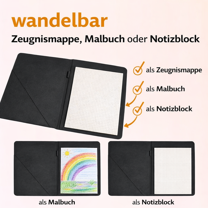 Personalisierte Zeugnismappe mit Namen Planeten – Mappe für Schulzeugnisse A4 | Geschenk zur Einschulung Jungen - CreativMade