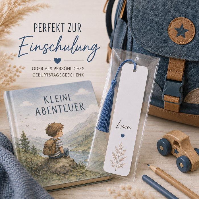 Personalisiertes Lesezeichen Fußball mit Namen – Geschenk zur Einschulung für Jungen | CreativMade .