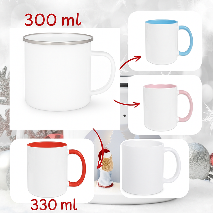 Tasse Personalisierte Weihnachtstasse Familie & Haustier – Keramik oder Emaille mit Namen Weihnachtsgeschenk - CreativMade 