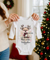 Mein erstes Weihnachten Baby-Body Elch Mädchen – personalisiert Weihnachtsoutfit aus Baumwolle (0–18 Monate) Strampler - CreativMade 