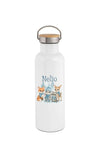 Personalisierte Kinder Trinkflasche mit Namen Waldtiere – Edelstahl Thermosflasche auslaufsicher für Kindergarten & Schule - CreativMade