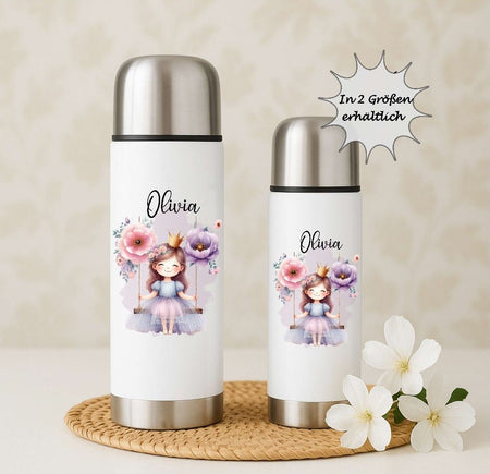 Personalisierte Thermoskanne Fee aus Edelstahl für Kinder mit Namen, für Schule &  Kindergarten - CreativMade 
