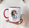 Kindertasse personalisiert mit Namen Einhorn Mädchen Emaille Keramik Kunststoff Geschenk - CreativMade 