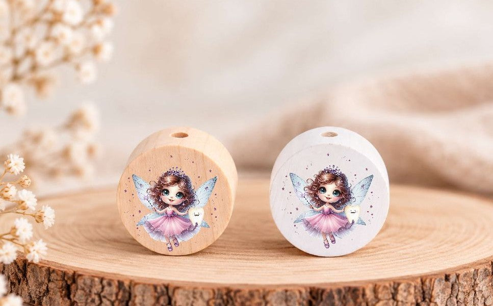 Milchzahndose Zahnfee Holz mit Motivscheibe | DIY & Kreativbedarf 6 x 4cm Zahndose | CreativMade .
