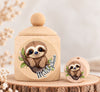 Milchzahndose Faultier Holz mit Motivscheibe | DIY & Kreativbedarf 6 x 4cm Zahndose | CreativMade .