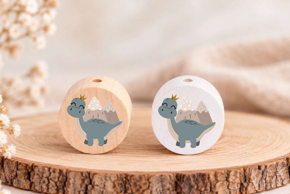Milchzahndose Dinosaurier Vulkan Holz mit Motivscheibe | DIY & Kreativbedarf 6 x 4cm Zahndose (Kopie) | CreativMade .