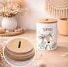 Kinder Spardose mit Name Löwe – Personalisierte Spardose für Kinder Keramik mit Bambusdeckel für Jungen oder Mädchen Waldtiere Safari Tiere Zootiere - CreativMade