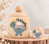 Milchzahndose Dinosaurier Vulkan Holz mit Motivscheibe | DIY & Kreativbedarf 6 x 4cm Zahndose (Kopie) | CreativMade .