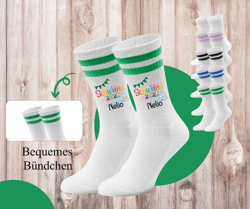 Kindersocken Einschulung – 100 % Baumwolle Größe 27–36 Unisex - CreativMade