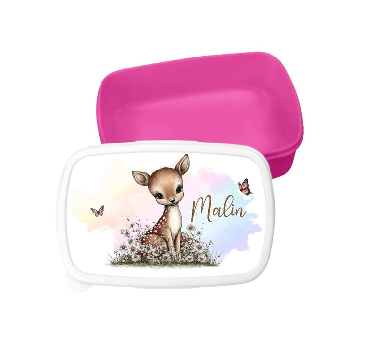 Kindergarten Set personalisiert Reh – Rucksack, Trinkflasche & Brotdose mit Namen Kitakind - CreativMade 