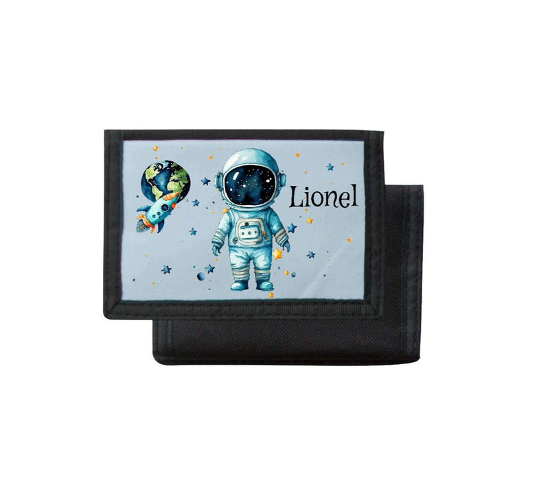 Kinder Geldbeutel personalisiert Astronaut – Geldbörse mit Namen Klettverschluss  Porte­mon­naie - CreativMade 