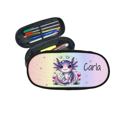 Federmäppchen Kinder mit Namen Axolotl – personalisiertes Stifteetui/Stiftebox Schule Geschenk Einschulung - CreativMade