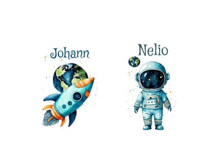 Personalisierte Kinder Trinkflasche mit Namen Rakete Astronaut – Edelstahl Thermosflasche auslaufsicher für Kindergarten & Schule - CreativMade