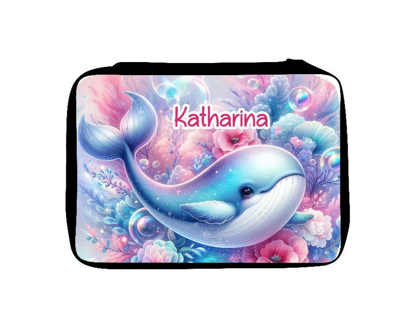 Personalisiertes Federmäppchen mit Name Wal Mädchen Geschenk Einschulung Federmappe Federpenal - CreativMade