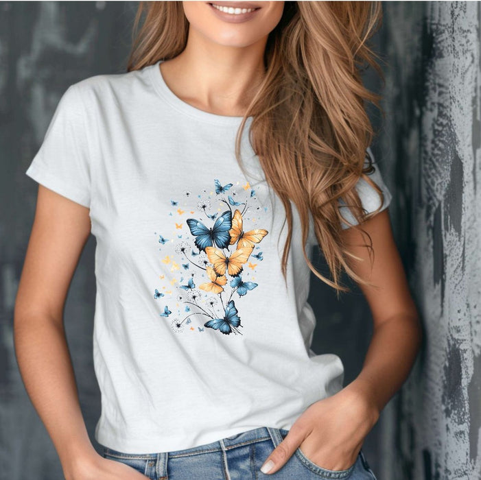 Bügelbild Schmetterling Erwachsene Aufbügelmotiv Textilaufbügler für Kleidung & Stoffe DIY Transferbild & Geschenkidee Damen - CreativMade