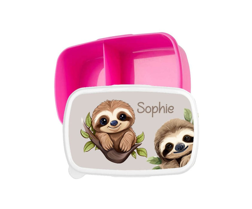 Set Brotdose Trinkflasche und Rucksack personalisiert mit Namen Faultier Kinder Edelstahl Flasche Kita Kindergarten Kinderrucksack - CreativMade