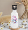 Personalisierte Trinkflasche Kinder Einhorn -  Edelstahl Trinkflasche mit Name - Strohhalm Geschenk Einschulung Geburtstag - CreativMade 