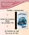 Personalisierte Zeugnismappe mit Namen Traktor – Mappe für Schulzeugnisse A4 | Geschenk zur Einschulung Jungen - CreativMade
