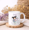 Personalisierte Einschulungstasse Mädchen mit Büchern Schulkind Tasse mit Name - CreativMade