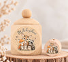 Milchzahndose Katze Holz mit Motivscheibe | DIY & Kreativbedarf 6 x 4cm Zahndose | CreativMade .