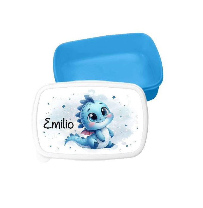 Kindergarten Set personalisiert Drache – Rucksack, Trinkflasche & Brotdose mit Namen Kitakind - CreativMade 