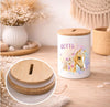 Kinder Spardose mit Name Pferd – Personalisierte Spardose für Kinder Keramik mit Bambusdeckel für Mädchen | CreativMade .