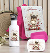 Kindergarten Set personalisiert Esel – Rucksack, Trinkflasche & Brotdose mit Namen Kitakind - CreativMade 