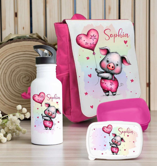 Kindergarten Set personalisiert Scheein – Rucksack, Trinkflasche & Brotdose mit Namen Kitakind