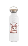 Personalisierte Kinder Trinkflasche mit Namen Hase – Edelstahl Thermosflasche auslaufsicher für Kindergarten & Schule - CreativMade