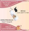 Personalisierte Trinkflasche Kinder Dinosaurier -  Edelstahl Trinkflasche mit Name - Strohhalm Geschenk Einschulung Geburtstag - CreativMade 